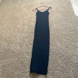 Black cotton maxi dress, preowned